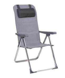 Alco Recliner Aluminium Oval Tube Closed Leg. Textilene Adjustable Headrest. Grey Multiposition 573ALF-0074