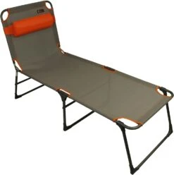 Portal Outdoor Lounger Sun Or Camping Bed Green With Orange Headrest And Stitching PT-CH-AVA -Campingandleisure Shop 71bo9aon2gl. ac sl1500