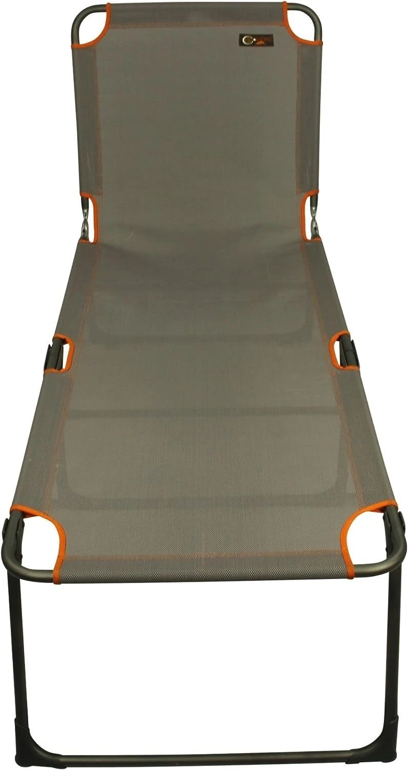 Portal Outdoor Lounger Sun Or Camping Bed Green With Orange Headrest And Stitching PT-CH-AVA 5 Portal Outdoor Lounger Sun Or Camping Bed Green With Orange Headrest And Stitching PT-CH-AVA - Image 5
