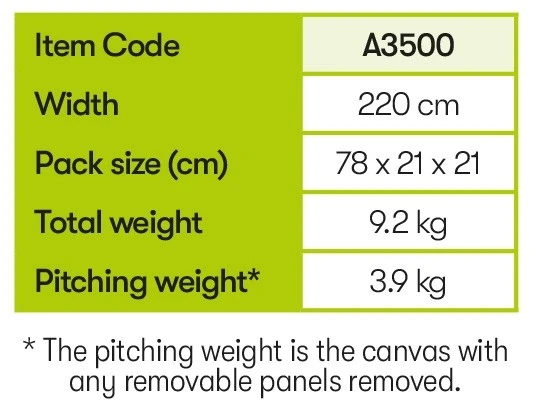 Quest Falcon 220 Poled Porch Awning A3500 2022 6 Quest Falcon 220 Poled Porch Awning A3500 2022 - Image 6