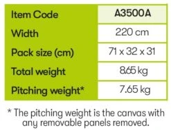 Quest Falcon Inflatable Air 220 Porch Awning A3500A -Campingandleisure Shop a3500a 10 midsize 2