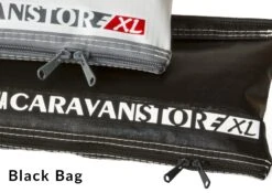 Fiamma Caravanstore XL Lightweight Awning Royal Grey Sizes 310,360 (Black Outer Bag) -Campingandleisure Shop black bag 1