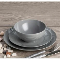 Flamefield Cool Grey 12 Piece Melamine Set 2022