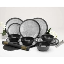 Flamefield Granite Grey 12pc Melamine Essentials Set GA0112