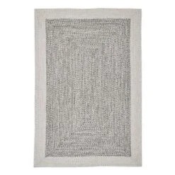 Gardenwize Faux Jute Outdoor Rug - Light Grey - 80cm X 150cm GW453
