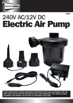 Streetwize Electric Air Pump 240/12 Volt SWAP -Campingandleisure Shop image 3 1