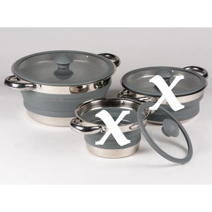 Kampa Folding Saucepan 3lt Large Grey 9120000759 1 Kampa Folding Saucepan 3lt Large Grey 9120000759