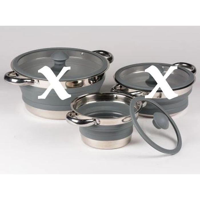 Kampa Folding Saucepan 1.0lt Small Grey 9120000757 1 Kampa Folding Saucepan 1.0lt Small Grey 9120000757