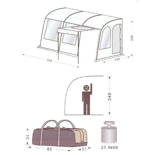 Dometic (Kampa) Rally 390 Pearl Grey AW0004 9120000037 2022 2 Dometic (Kampa) Rally 390 Pearl Grey AW0004 9120000037 2022 - Image 2