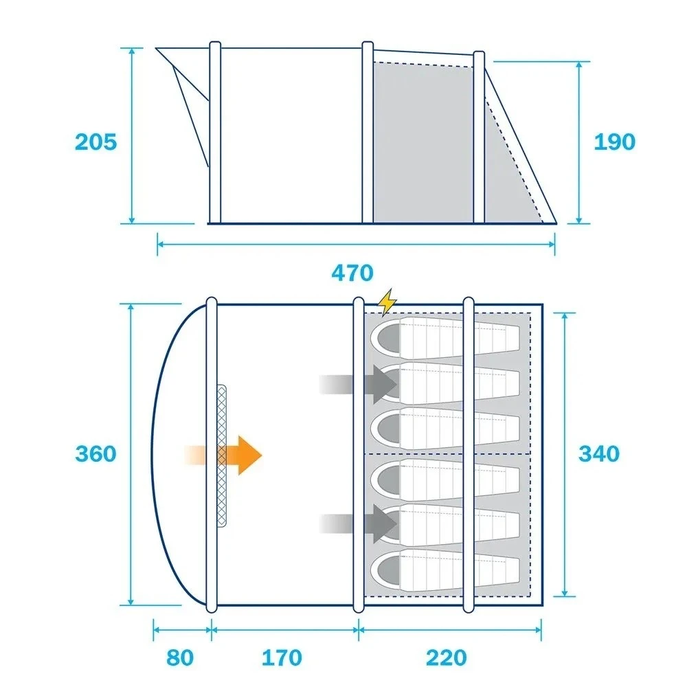 INDOOR SHOW MODEL Leisurewize Olympus 6-Man Inflatable Air Tent LWTENT4 4 INDOOR SHOW MODEL Leisurewize Olympus 6-Man Inflatable Air Tent LWTENT4 - Image 4