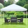 Olsen & Smith Garden Gazebo 3m X 3m Outdoor Garden Shelter Rustproof PVC Coated Carry Bag & Leg Weight Bags Grey
