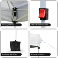 Olsen & Smith Garden Gazebo 3m X 3m Outdoor Garden Shelter Rustproof PVC Coated Carry Bag & Leg Weight Bags Grey -Campingandleisure Shop olsen smith pop up garden gazebo 3m x 3m showerproof uv 50 outdoor garden shelter rustproof pvc coated carry bag leg weight bags grey 765911 1024x1024