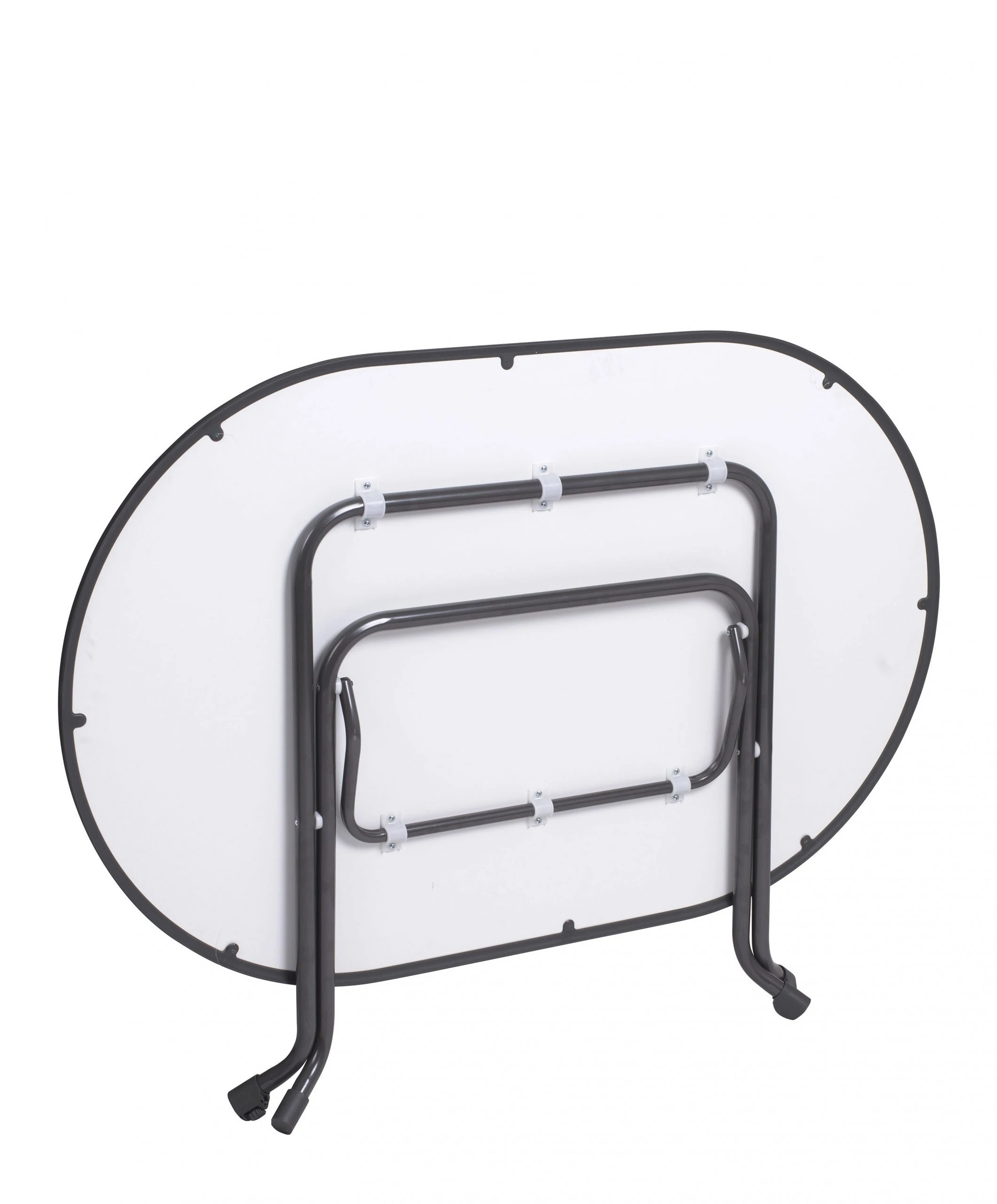 Alco Steel Folding Heavy Duty Oval Table 140cmx90cm Graphite R35GCG 2 Alco Steel Folding Heavy Duty Oval Table 140cmx90cm Graphite R35GCG - Image 2