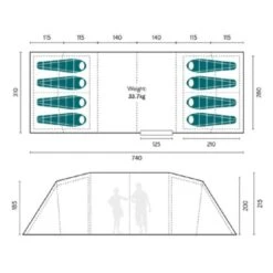 Royal Leisure Buckland 8 Berth Poled Tent W521 Complete With Footprint Groundsheet -Campingandleisure Shop royalbuckland8fp 1 1