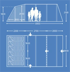 Kampa Hayling 6 AIR Package With Carpet And Groundsheet 9120001253