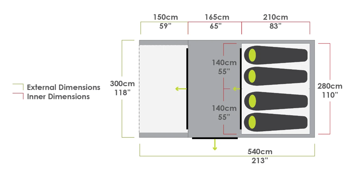 INDOOR SHOW MODEL Zempire Evo TM V2 4 Person Inflatable Tent 2023 ZE-0197003-003 4 INDOOR SHOW MODEL Zempire Evo TM V2 4 Person Inflatable Tent 2023 ZE-0197003-003 - Image 4