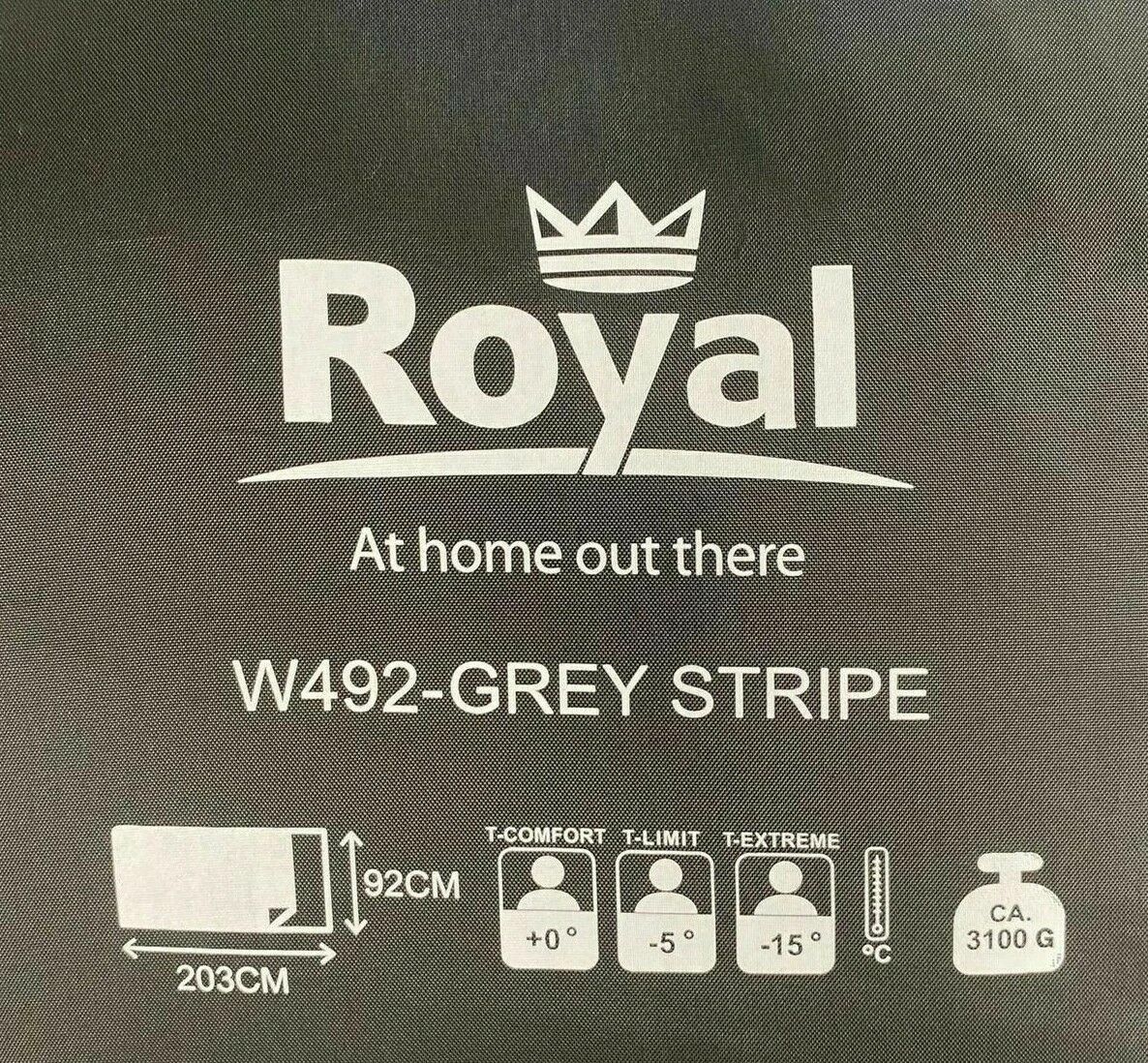 Royal Leisure 'Grey Stripe' Sleeping Bag W492 2022 3 Royal Leisure 'Grey Stripe' Sleeping Bag W492 2022 - Image 3