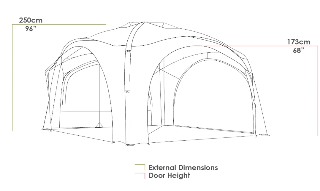 Zempire Aerobase 3 Inflatable Shelter Gazebo 350x350cm ZE-0160350-001 INC 1 WALL 2 Zempire Aerobase 3 Inflatable Shelter Gazebo 350x350cm ZE-0160350-001 INC 1 WALL - Image 2