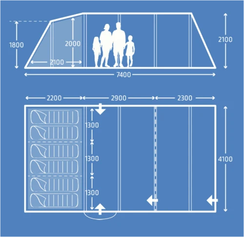 Kampa Croyde 6 AIR POLYCOTTON Tent 9120001250 3 Kampa Croyde 6 AIR POLYCOTTON Tent 9120001250 - Image 3